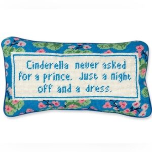 Furbish needlepoint stitch Cinderella throw pillow
